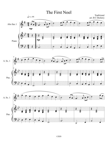 The First Noel Alto Sax Solo With Piano Accompaniment Sheet Music