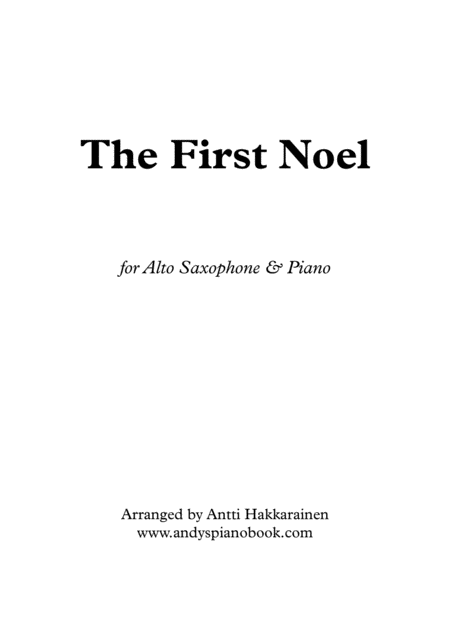 The First Noel Alto Saxophone Piano Sheet Music