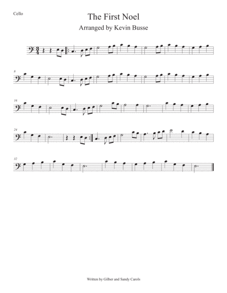 Free Sheet Music The First Noel Easy Key Of C Cello