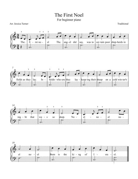 Free Sheet Music The First Noel For Beginner Piano