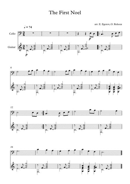 The First Noel For Cello Guitar Sheet Music