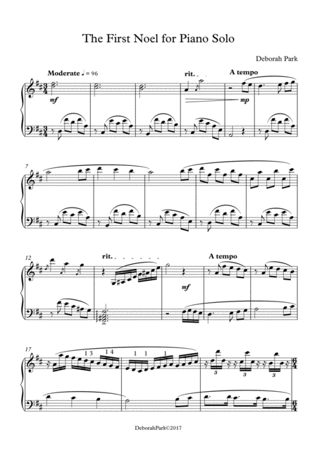 The First Noel For Piano Solo Sheet Music