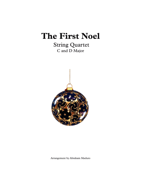 The First Noel String Quartet Two Tonalities Included Sheet Music