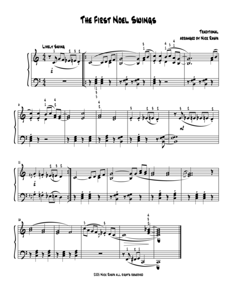 The First Noel Swings Early Intermediate Piano Sheet Music