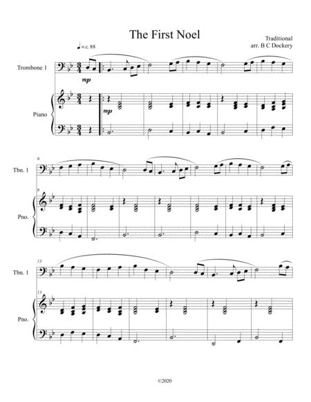 The First Noel Trombone Solo With Piano Accompaniment Sheet Music