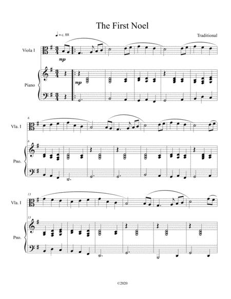 The First Noel Viola Solo With Piano Accompaniment Sheet Music