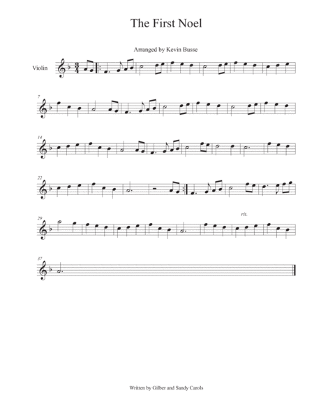 The First Noel Violin Sheet Music