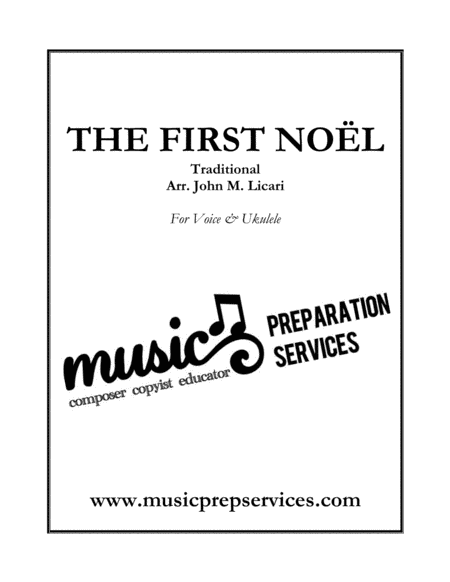 The First Nol Traditional Arranged For Voice And Ukulele Sheet Music