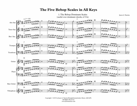 Free Sheet Music The Five Bebop Scales For Big Band