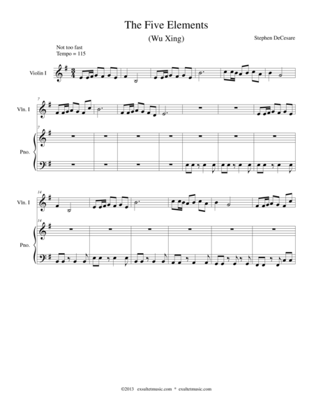 The Five Elements Wu Xing Sheet Music