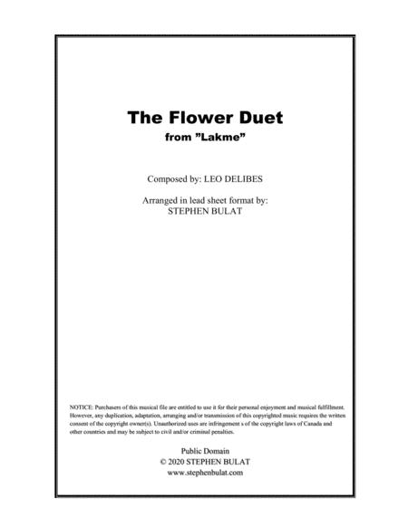 Free Sheet Music The Flower Duet From Lakme Lead Sheet For Treble Clef Duo Key Of B