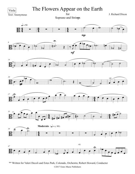 Free Sheet Music The Flowers Appear On The Earth Viola