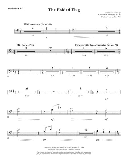 Free Sheet Music The Folded Flag Trombone 1 2