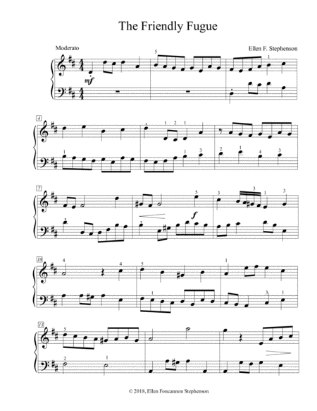 Free Sheet Music The Friendly Fugue