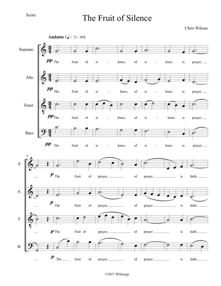 The Fruit Of Silence Sheet Music