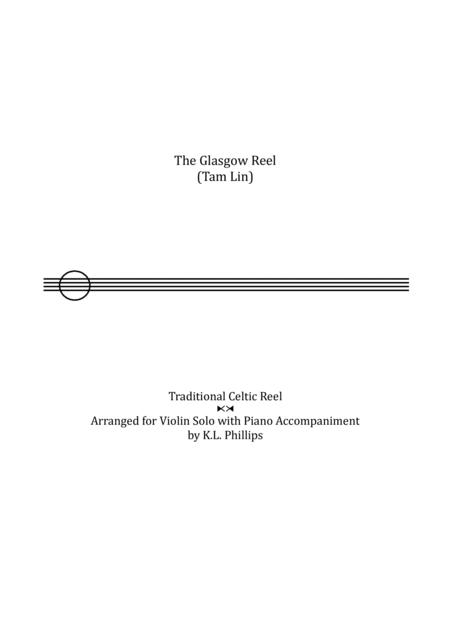 The Glasgow Reel Tam Lin Celtic Violin Solo With Piano Accompaniment Sheet Music