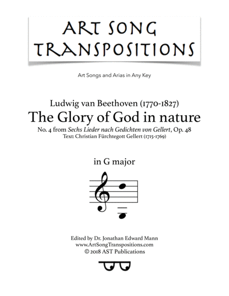 Free Sheet Music The Glory Of God In Nature Op 48 No 4 G Major