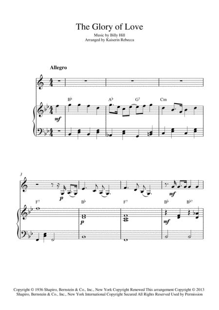 The Glory Of Love Clarinet In B Flat Solo And Piano Accompaniment With Chords Sheet Music