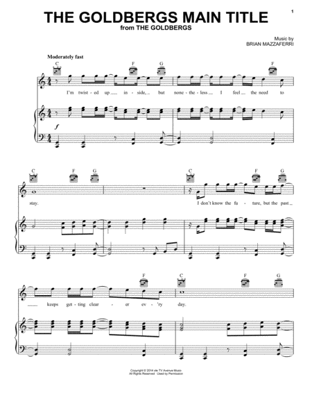 Free Sheet Music The Goldbergs Main Title