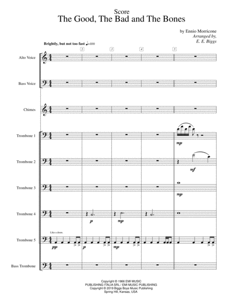 The Good The Bad And The Bones Sheet Music
