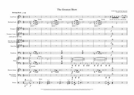 The Greatest Show Vocal With Vocal Group Or Choir Band 3 5 Horns Sheet Music