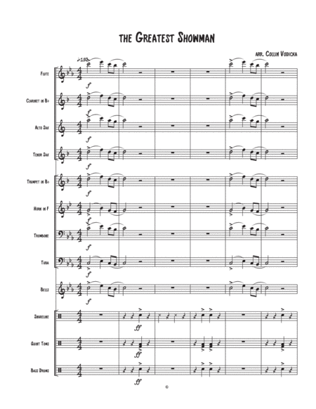 The Greatest Showman Medley Marching Band Show Sheet Music