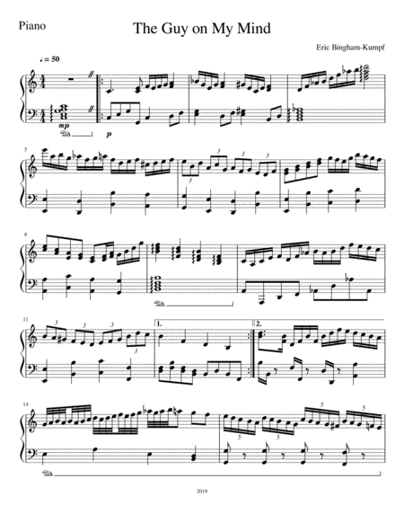 Free Sheet Music The Guy On My Mind