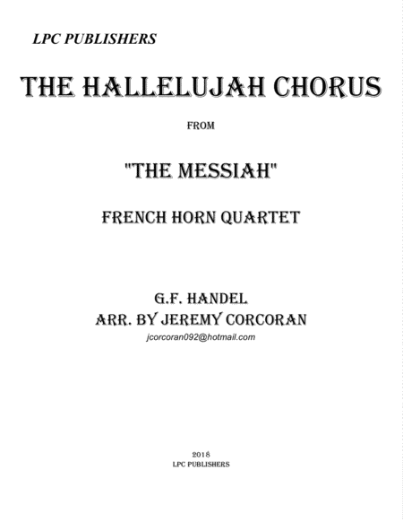 Free Sheet Music The Hallelujah Chorus For French Horn Quartet