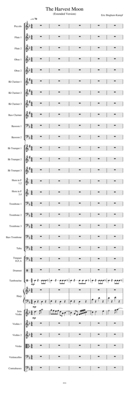 The Harvest Moon Extended Version Sheet Music