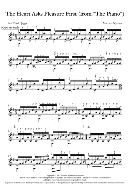 The Heart Asks Pleasure First Sheet Music