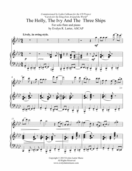 Free Sheet Music The Holly The Ivy And The Three Ships