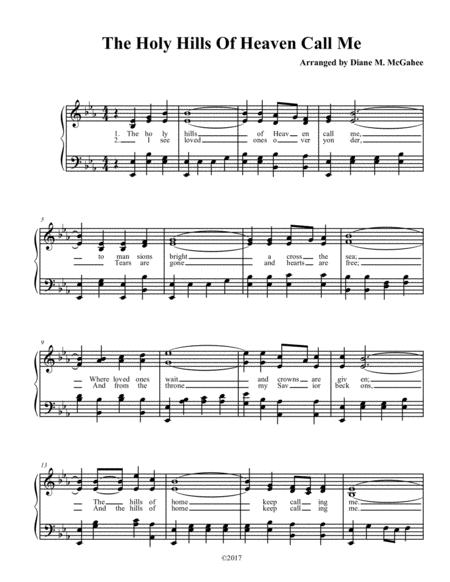 Free Sheet Music The Holy Hills Of Heaven Call Me