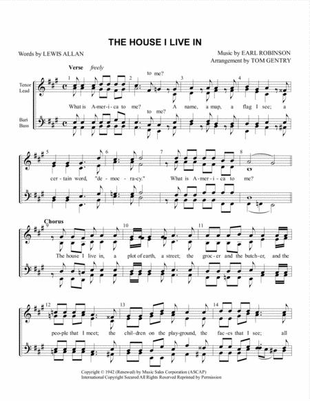 The House I Live In Ssaa Sheet Music