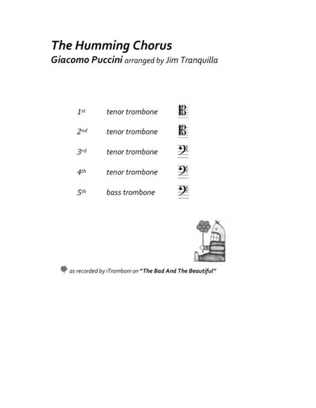 The Humming Chorus From Madama Butterfly For Trombone Quintet Sheet Music