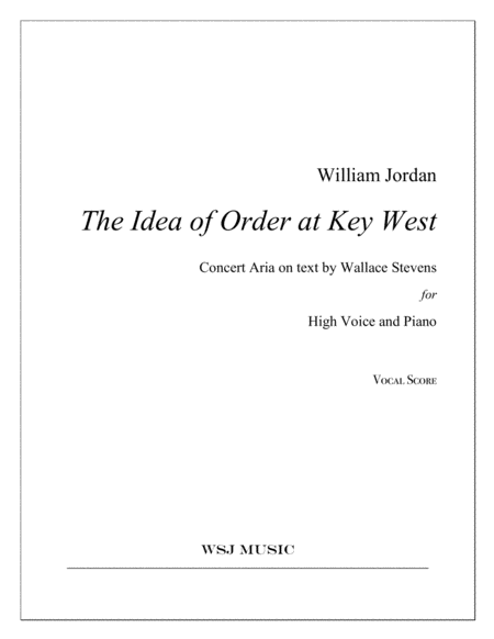 The Idea Of Order At Key West High Voice Piano Sheet Music