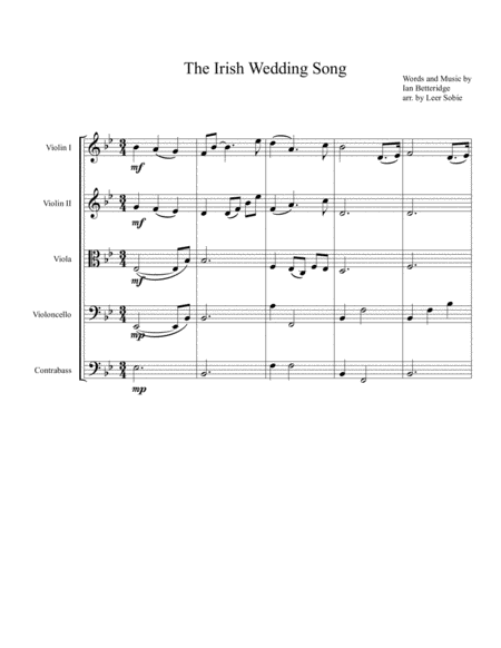 The Irish Wedding Song Sheet Music