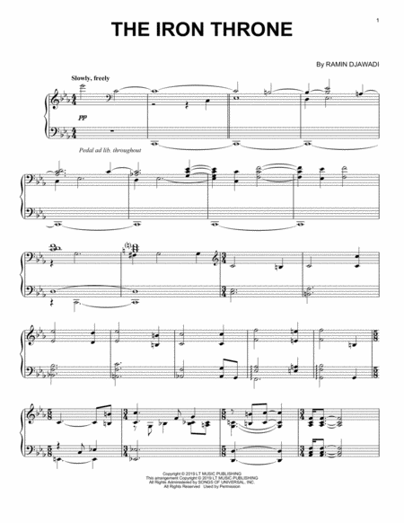 The Iron Throne From Game Of Thrones Sheet Music