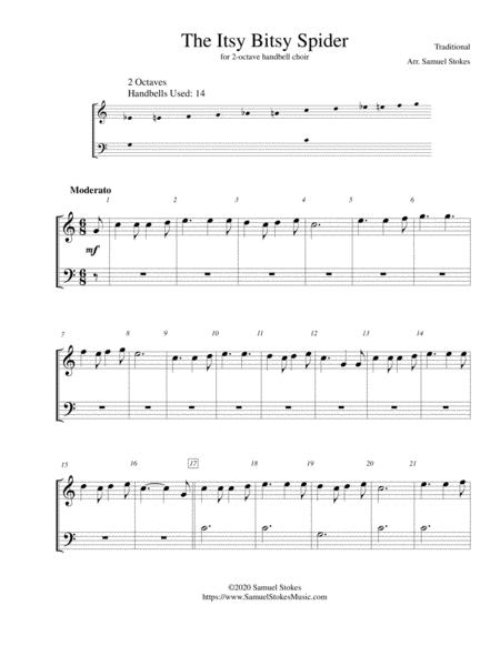 Free Sheet Music The Itsy Bitsy Spider For 2 Octave Handbell Choir