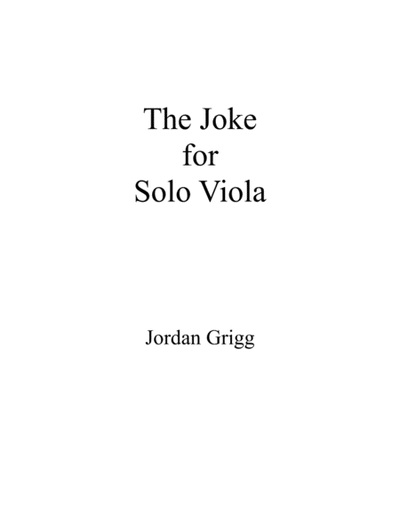 Free Sheet Music The Joke For Solo Viola