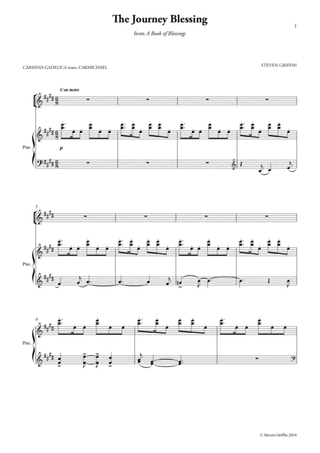 Free Sheet Music The Journey Blessing