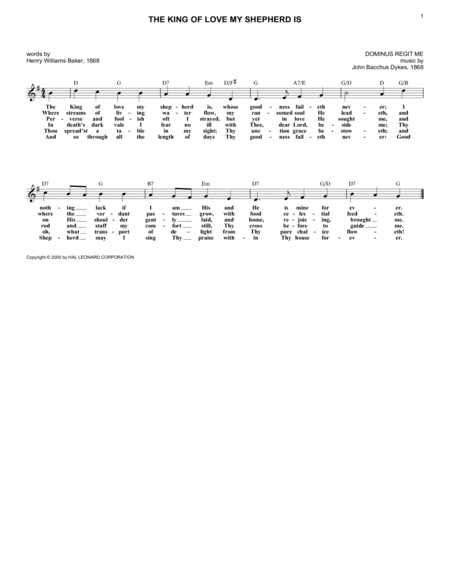 The King Of Love My Shepherd Is Sheet Music