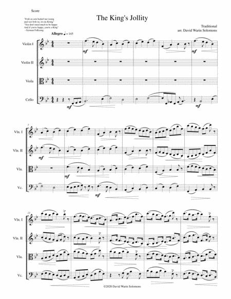 Free Sheet Music The Kings Jollity For String Quartet