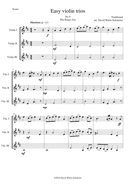 The Kings Joy For Violin Trio Sheet Music