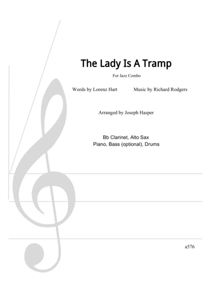 The Lady Is A Tramp Clarinet Alto Sax And Rhythm Section Sheet Music