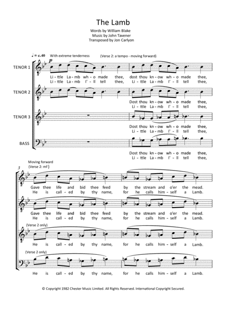 Free Sheet Music The Lamb