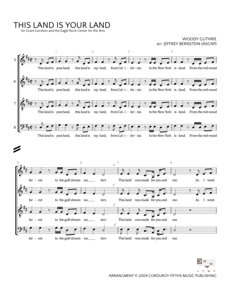 The Land Is Your Land Sheet Music