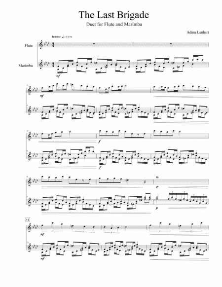 Free Sheet Music The Last Brigade Duet For Flute And 3 Octave Marimba