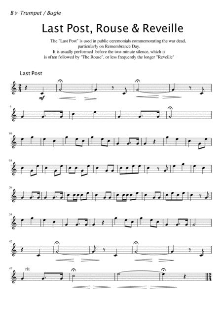 The Last Post Rouse And Reveille For Trumpet Or Bugle Sheet Music