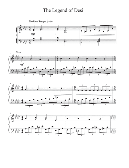 Free Sheet Music The Legend Of Desi