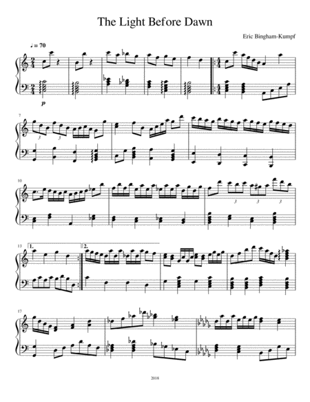 The Light Before Dawn Sheet Music